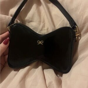 Elegant Black Patent Bow-Shape bag